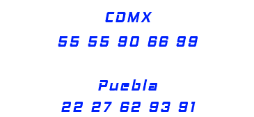 CDMX 55 55 90 66 99 Puebla 22 27 62 93 91